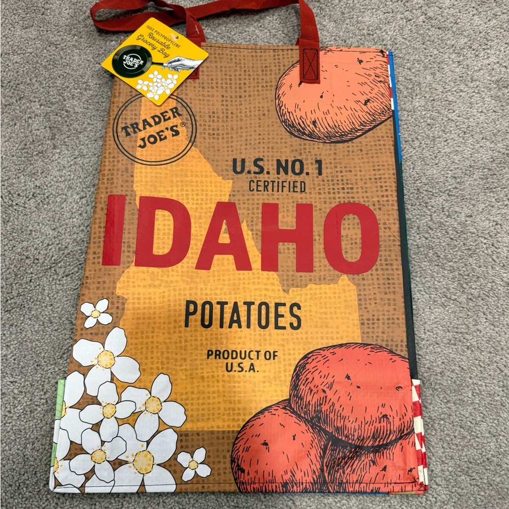 Trader Joe’s Idaho Potatoes Reusable Grocery Bag Limited Edition State Tote NWT